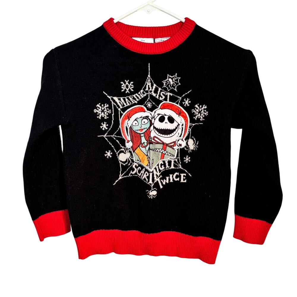 Disney Sweater Womens Small Black The Nightmare Before Christmas Jack & Sally